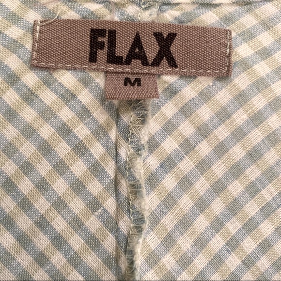 FLAX Classic Linen Gingham Top: M - Picture 6 of 6